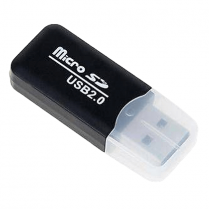 قارئ بطاقات ذاكرة لون أسود - Silver Line SD-887 (SD-HC/MICRO SD USB 2.0) Card Reader Black