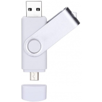 فلاش بمنفذين ميكرو ويو بي سي حجم 64 جيجا لون أبيض- USB Flash Drive OTG Micro 64GB