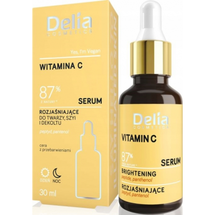 ديليا سيروم فيتامين سي لتفتيح البشرة نهاري ليلي من ديليا حجم 30 مل- Face serum Delia Serum brightening with vitamin C, 30 ml