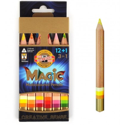 علبة أقلام تلوين بتدرجات اللون 3404N عدد 13 MAGIC Multicoloured Pencils