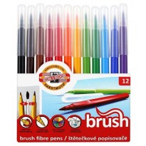 Brush fiber pens أقلام تحديد عدد 12 ألوان متعددة