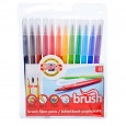 Brush fiber pens أقلام تحديد عدد 12 ألوان متعددة