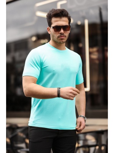 بلوزة نص كم للرجال لون أزرق فاتح