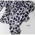 بجامة ستان برمودا بأكمام قصيرة للنساء لون أبيض وكحلي من Sami boutique