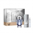 طقم انفيكتوس للرجال من باكو رابان (عطر 100 مل، 150 مل مزيل عرق، 10 مل عطر سفر) - Paco Rabanne Invictus Gift Set (3-Piece)