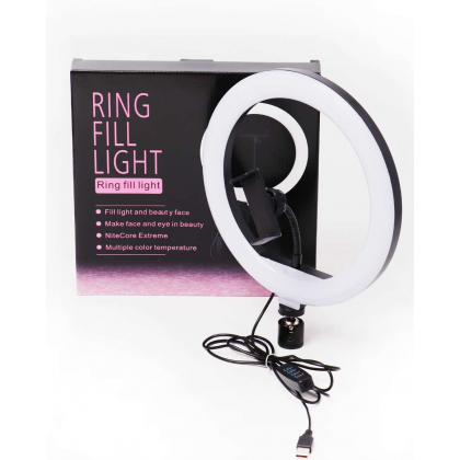 مصباح رينغ تصوير دائري مقاس 26 سم - 10 INCHES RING LIGHT QX-260 26CM