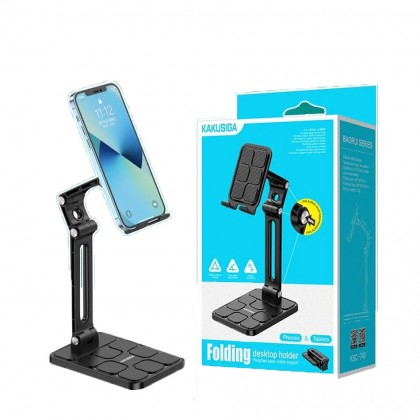 حامل موبايل مكتبي ثابت من كاكوسيجا لون أسود - KAKUSIGA KSC-740 Folding Desktop Phone Tablets Holder