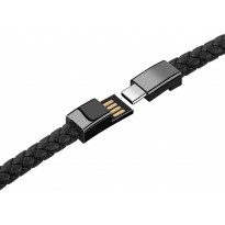 Bracelet data cable type c -كابل سريع لنقل البيانات على شكل سوار يد تايب سي لون أسود