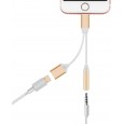 Lightning to headphone Jack Adapter 3 in 1 (JH-016) -وصلة أواكس مع شاحن ايفون