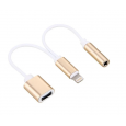 Lightning to headphone Jack Adapter 3 in 1 (JH-016) -وصلة أواكس مع شاحن ايفون