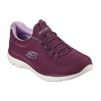 حذاء سكيتشرز سوميتس- فان فلير للنساء لون خمري ونعل أبيض- Skechers Women's Summits - Fun Flair Shoes