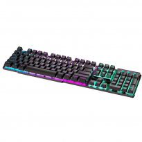 كيبورد العاب KB09 موكسوم اضاءة LED (مفاتيح كاملة 104) - MOXOM MX-KB09, USB Gaming Keyboard Rainbow BackLight