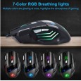 ماوس سلكي ضوئي للألعاب I MICE Gaming X7 لون أسود مع إضاءة LED بألوان متعددة