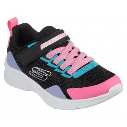 حذاء سكيتشرز ميكرو سبيس برايت ريتروس للأطفال لون أسود وزهري-Skechers Kids' Microspec - Bright Retros Shoes