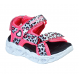 صندل سكيتشرز اس لايت: هارت لايت للأطفال لون زهري-Skechers Kids' S Lights: Heart Lights - Savvy Cat Sandal