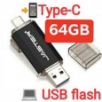 فلاش بمنفذين تايب سي ويو بي سي حجم 64 جيجا لون أسود- USB Flash Drive Colorful OTG 64GB