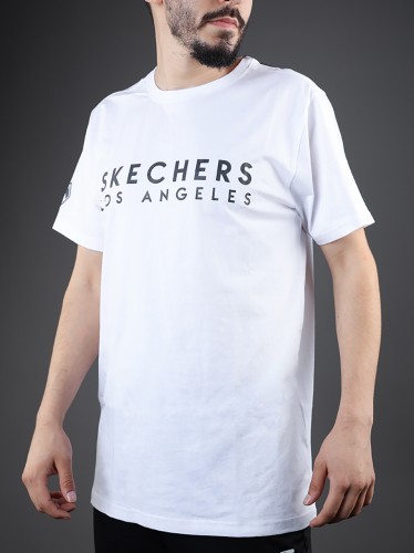 تيشيرت سكيتشرز لوس انجلوس للرجال لون أبيض