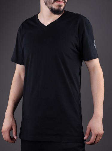 تيشيرت سكيتشرز قطنية قبة في للرجال لون أسود