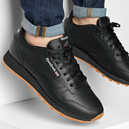 Reebok Classic Leather Shoes - حذاء ريبوك كلاسيك جلد لون أسود 