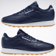 حذاء ريبوك كلاسيد ليذر للجنسين لون كحلي ونعل أبيض- Reebok Classic Leather Shoes