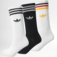 adidas Unisex' Solid Crew Socks (3 Pairs)- جوارب اديداس سويلد كرو (3 أزواج) للأطفال للجنسين بألوان متعددة