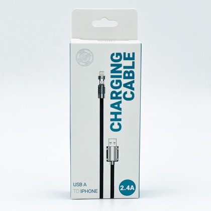 كابل ايفون من 9 برو لون أسود- Charging Cable UBC to Iphone By 9PRO 2.4A black