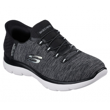 حذاء سكيتشرز سليب انس: سميت للنساء لون اسود ونعل ابيض- Skechers Women's Slip-ins: Summits - Dazzling Haze Shoes