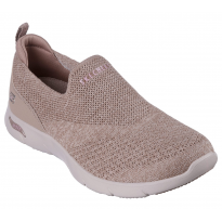 Skechers Women's Arch Fit Refine - Don't Go Shoes - حذاء سكيتشرز ارش فيت -دونت جو للنساء لون بيج وأبيض