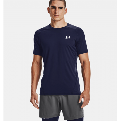 Under Armour Men's HeatGear Fitted Short Sleeve T-Shirt - تيشيرت أندر آرمر هيت-جير ارمر فيتد بأكمام قصيرة للرجال لون كحلي