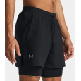 شورت اندر ارمور لانش 2 في 1 للرجال لون اسود-Under Armour Men's UA Launch 2-in-1 Shorts