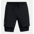 شورت اندر ارمور لانش 2 في 1 للرجال لون اسود-Under Armour Men's UA Launch 2-in-1 Shorts