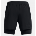 شورت اندر ارمور لانش 2 في 1 للرجال لون اسود-Under Armour Men's UA Launch 2-in-1 Shorts