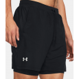 شورت اندر ارمور لانش7 2 في 1 للرجال لون اسود-Under Armour Men's UA Launch 7" 2-in-1 Shorts