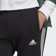 بنطلون اديداس للرجال لون اسود-adidas Men's Essentials French Terry Tapered Elastic Cuff 3-Stripes Joggers Pants