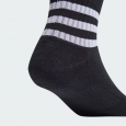 adidas Unisex' 3-Stripes Cushioned Mid-Cut Socks (3 Pairs) - Black- جوارب اديداس ثلاث خطوط كوشينيد ميد كت للجنسين لون اسود