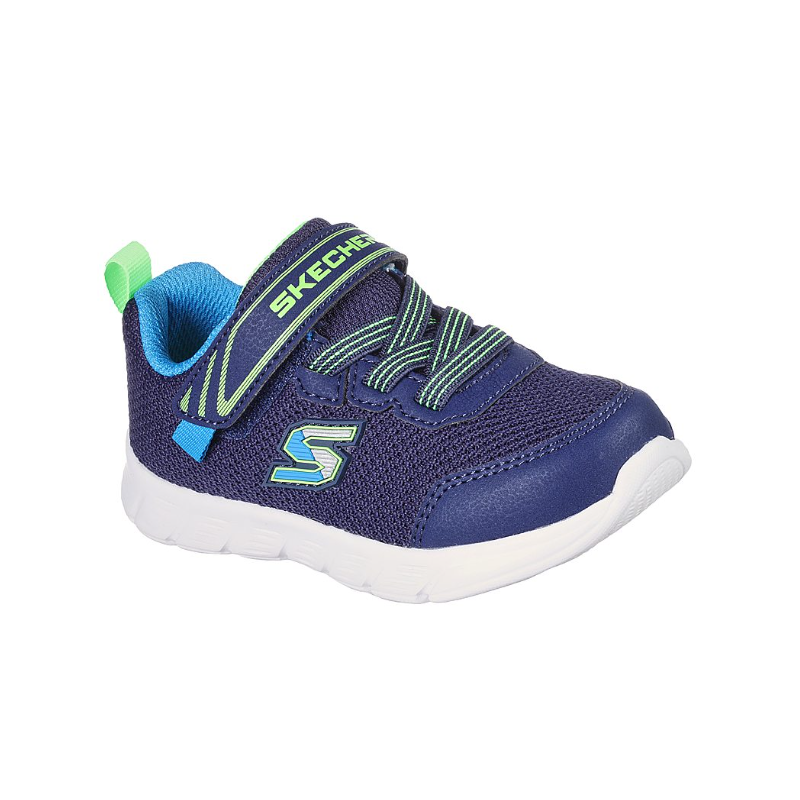 Skechers Kids' Comfy Flex - Mini Trainers Shoes- حذاء سكيتشرز كومفي فليكس ميني للأطفال لون كحلي ونعل ابيض