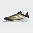 adidas Unisex' F50 League Messi Firm/Multi-Ground Soccer Cleats Boots - Gold - حذاء اديداس اف 50 ليجا ميسي فيرم ملتي جراوند للجنسين لون ذهبي وابيض