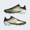 adidas Unisex' F50 League Messi Firm/Multi-Ground Soccer Cleats Boots - Gold - حذاء اديداس اف 50 ليجا ميسي فيرم ملتي جراوند للجنسين لون ذهبي وابيض