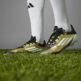 adidas Unisex' F50 League Messi Firm/Multi-Ground Soccer Cleats Boots - Gold - حذاء اديداس اف 50 ليجا ميسي فيرم ملتي جراوند للجنسين لون ذهبي وابيض