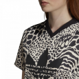 adidas Women's AOP T-Shirt- تيشيرت اديداس اول اوفر برينت للنساء لون بني واسود