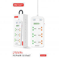 وصلة كهرباء 2.1 امبير (6 مخارج كهرباء+4 يو بي سي+1 تايب سي) من اونسيم لون ابيض