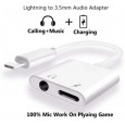 كيبل تحويل صوت من ايفون الى اوكس  3.5 ملم Lightning to 3.5 mm Headphone - لون أبيض 