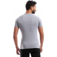 تيشيرت داخلي نص كم قطن ستريتش من قطونيل للرجال لون سكني- Cottonil Cotton Stretch Half Sleeve O- Silver