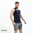 شباح داخلي قطن ستريتش من قطونيل للرجال لون كحلي- Cottonil Cotton Stretch Sleevess- Navy