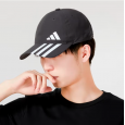 adidas Unisex 3-Stripes AEROREADY Baseball Cap  - طاقية اديداس تصميم ثلاث خطوط ايروريدي بيسبول للجنسين لون أسود