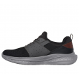 Skechers Men's Relaxed Fit: Slade - Raymar Shoes - حذاء سكيتشرز ريلاكس فيت: سلاد رايمار للرجال لون أسود ونعل رمادي