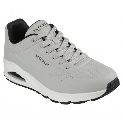 Skechers Men's Uno - Stand On Air Shoes - حذاء سكيتشرز أونو ستاند اون اير للرجال لون رمادي وأبيض