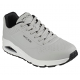 Skechers Men's Uno - Stand On Air Shoes - حذاء سكيتشرز أونو ستاند اون اير للرجال لون رمادي وأبيض