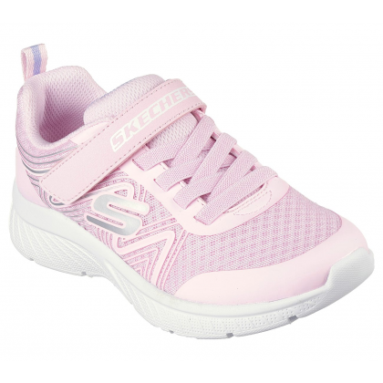 حذاء سكيتشرز مايكروسبيك بلس سويرل سويت للأطفال لون زهري ونعل أبيض- Skechers Kids' Microspec Plus Swirl Sweet Shoes