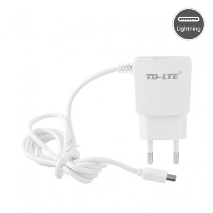 شاحن مدخل USB مع سلك TD-LTE T65 - متوافق مع أجهزة من نوع اتصال Lightning - طول 1 متر